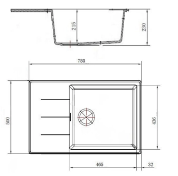 Комплект кухненска мивка и смесител черени/Black Pear